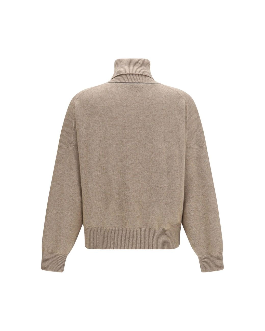 Brunello Cucinelli Natural Cashmere Turtleneck Sweater