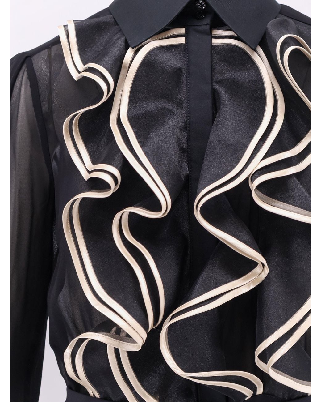 Elisabetta Franchi Black Viscose Dress With Ruffles
