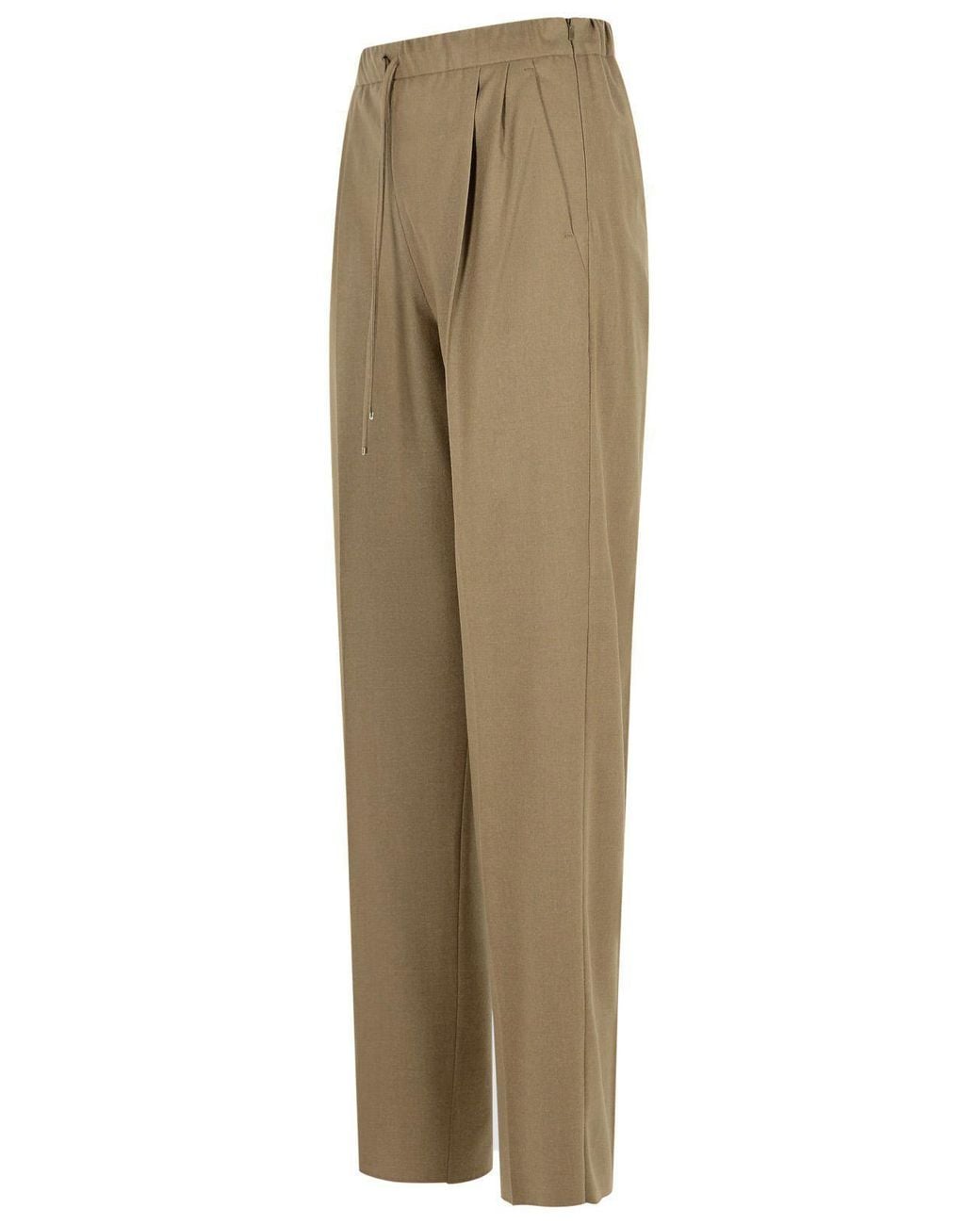 Max Mara Natural 'Gatti' Dove- Cashmere Drawstring Pants