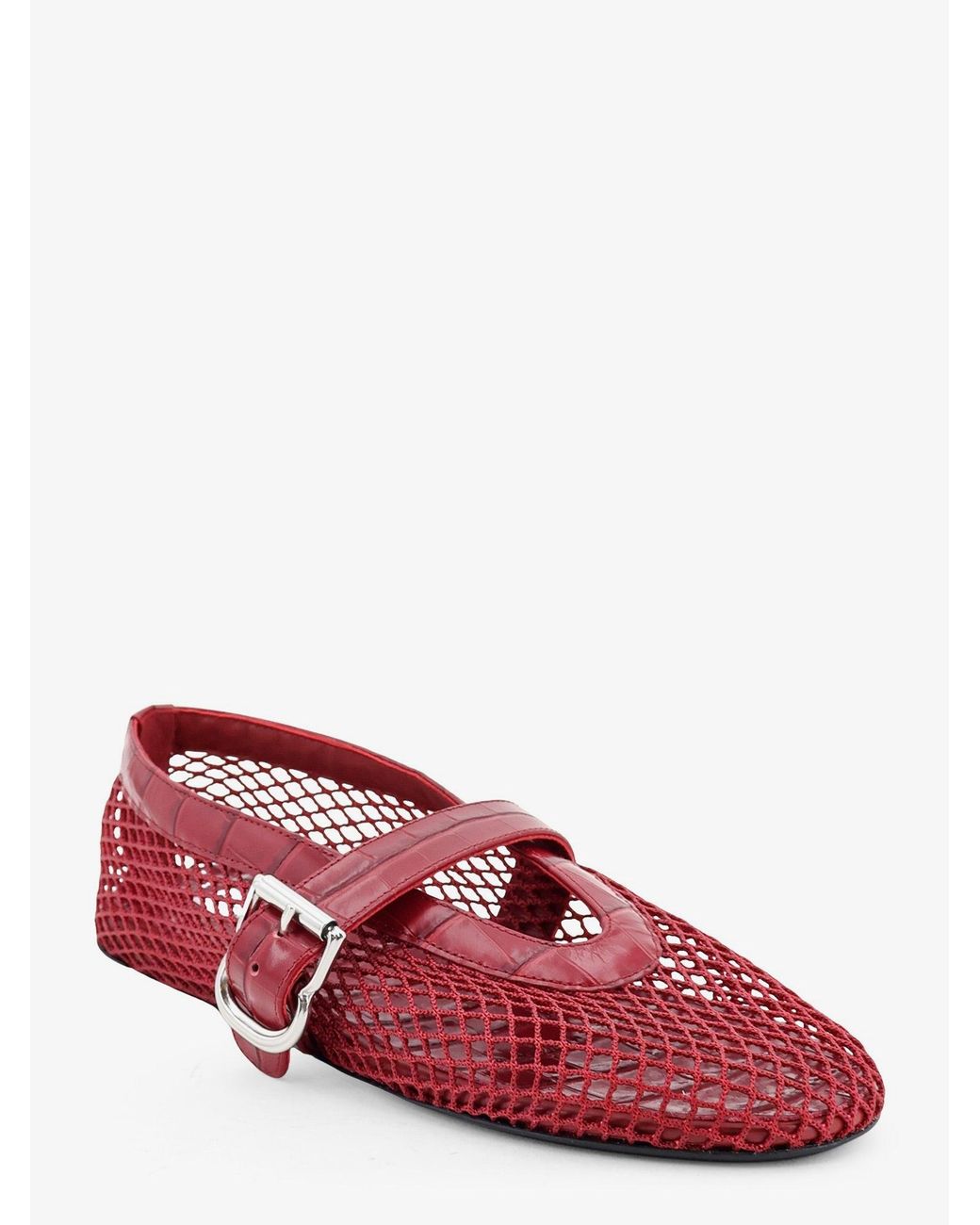 Alaïa Red Flat Leather Ballerinas