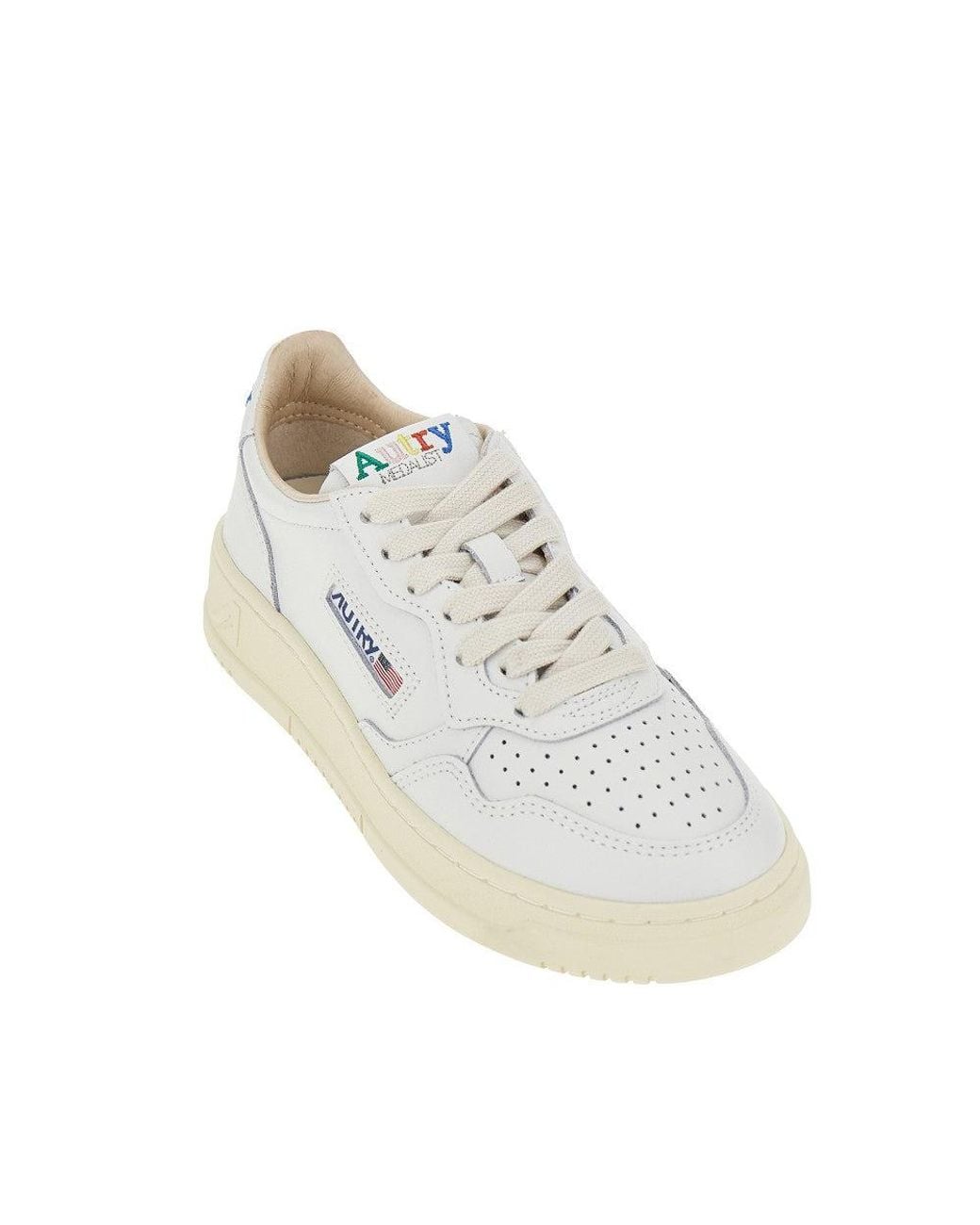 Autry White Multicolour Embroidery Medalist Low Sneakers