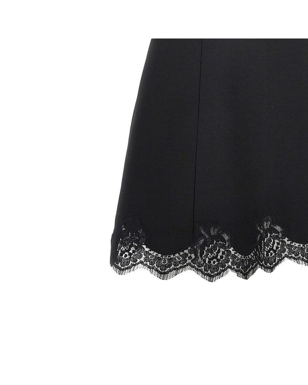 Valentino Black Crepe Couture Mini Dress With Lace