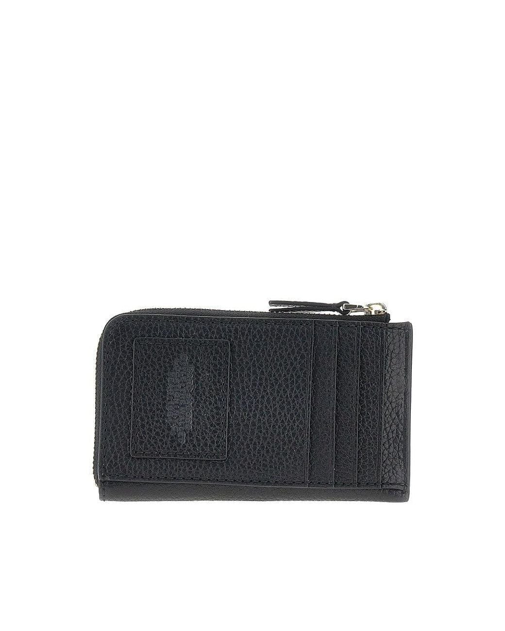 Marc Jacobs Black Grained Leather Zip Wallet
