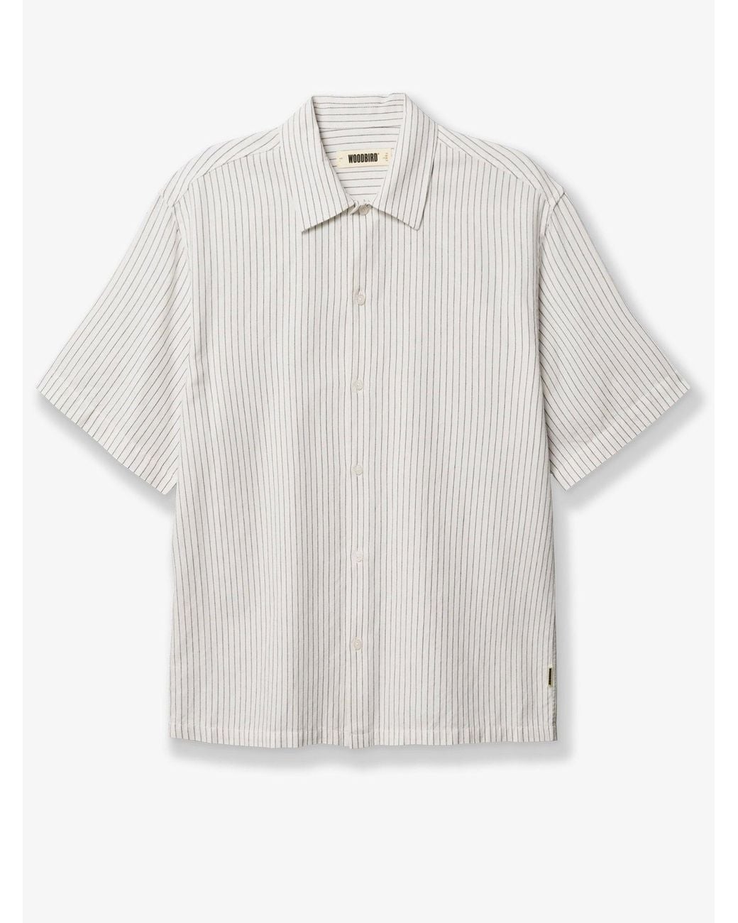 Woodbird White Wbwang Linen And Cotton Blend Shirt for men