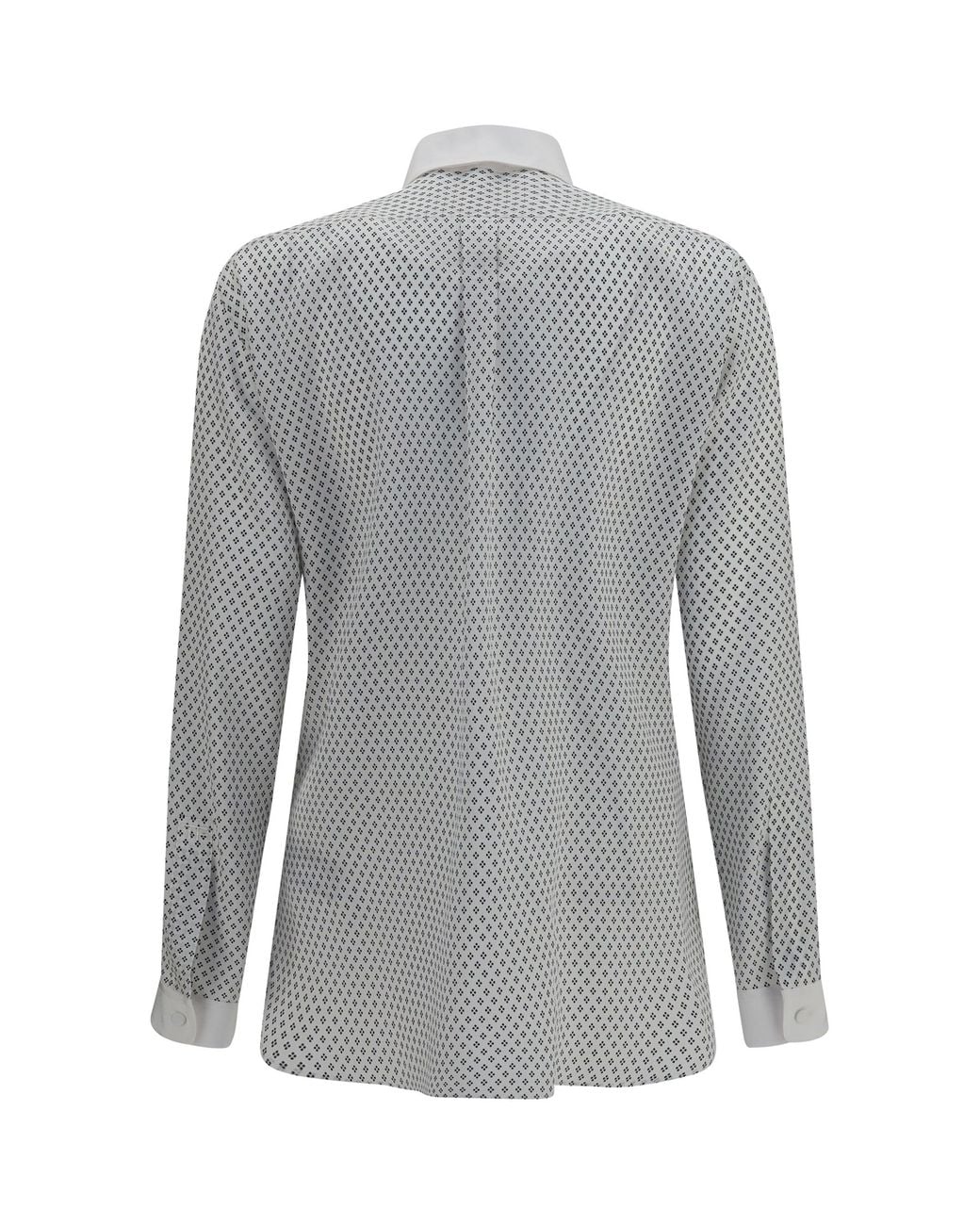 Tom Ford Gray Diamond Print Silk Crêpe De Chine Shirt