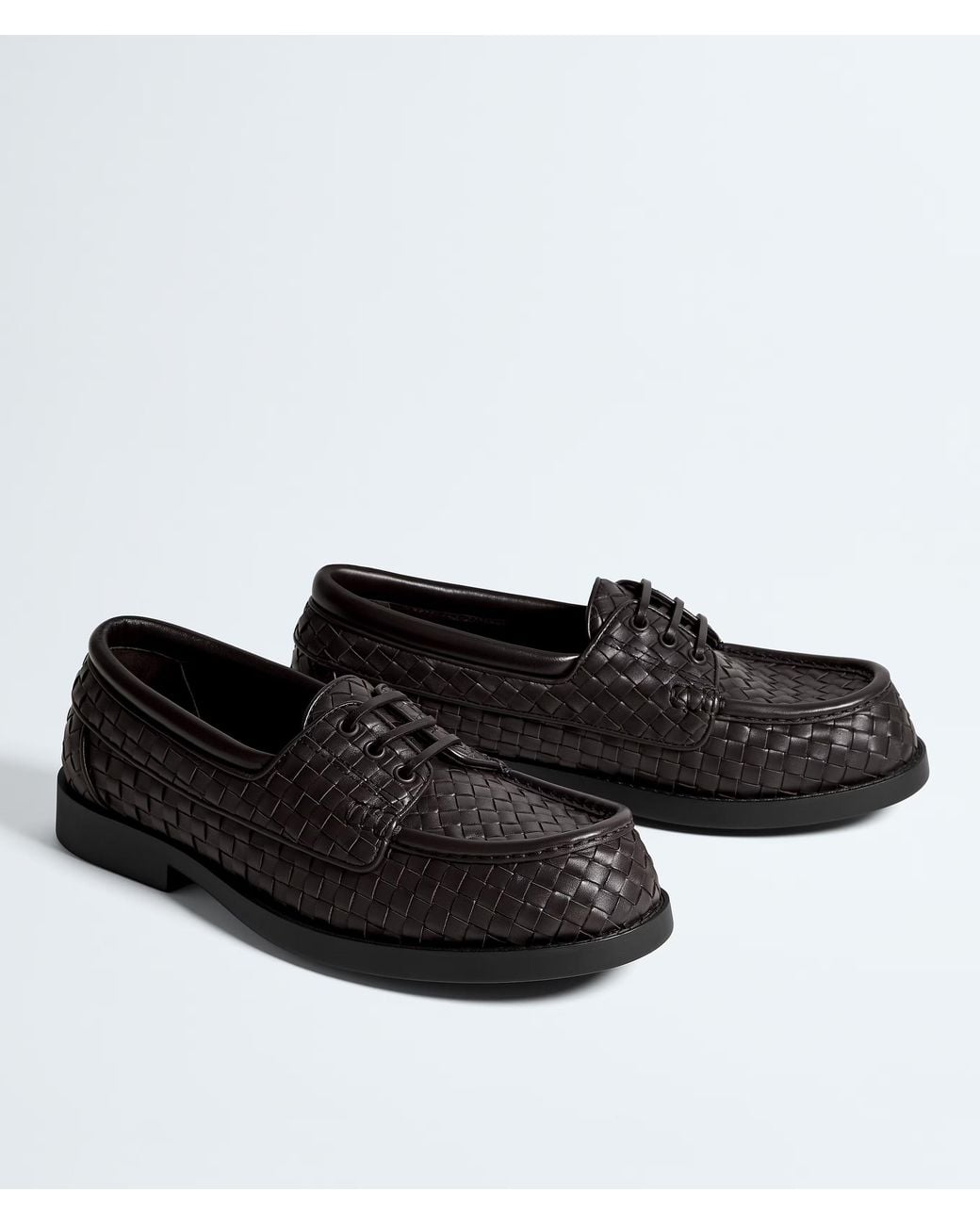 Bottega Veneta Black Pier Laced Loafers for men