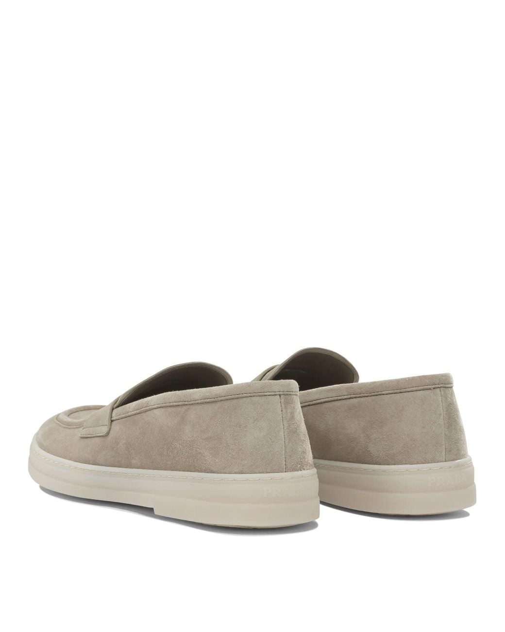 Prada Gray Suede Moccasins for men