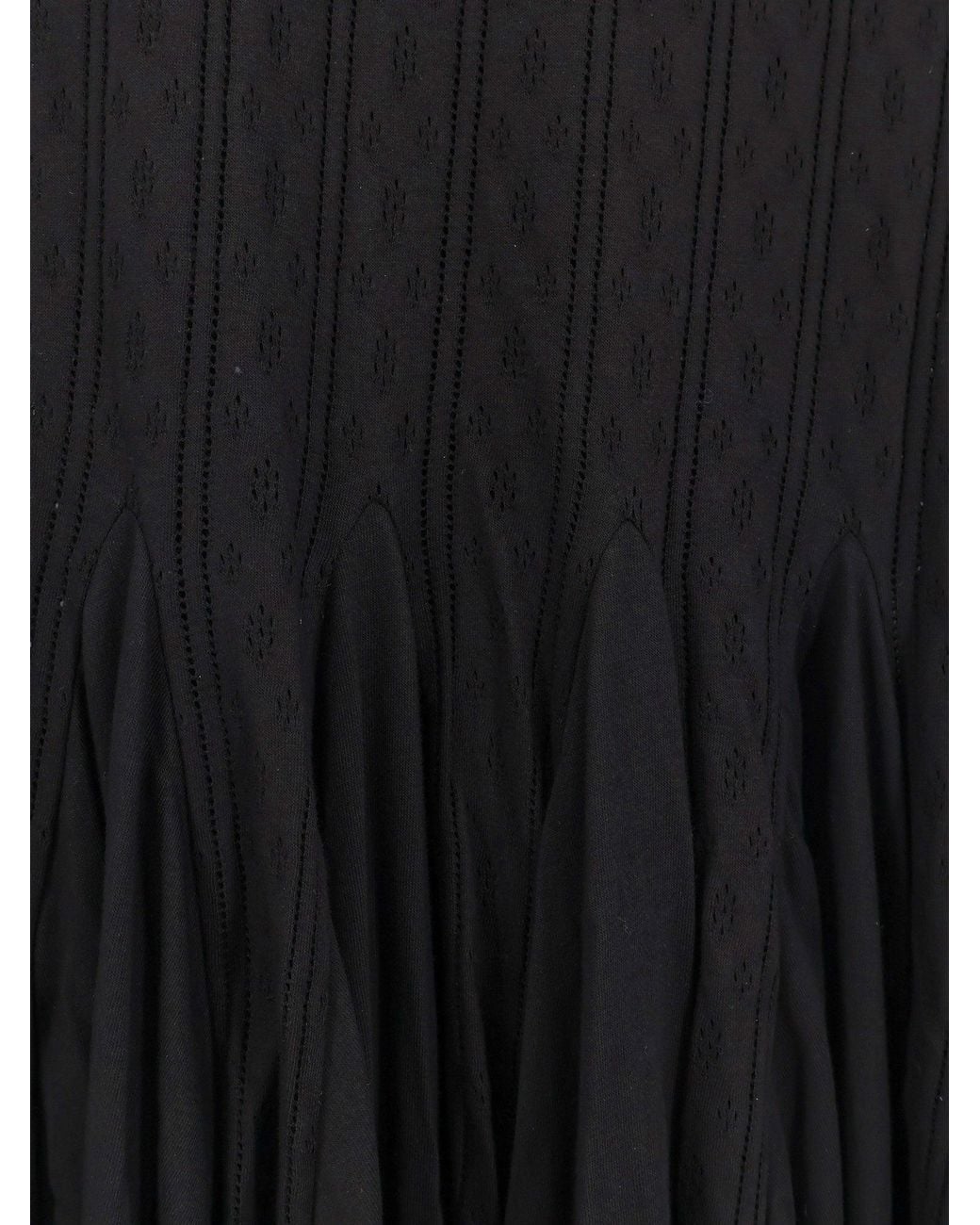Loewe Black Paula's Ibiza Embroidered Cotton Long Dress