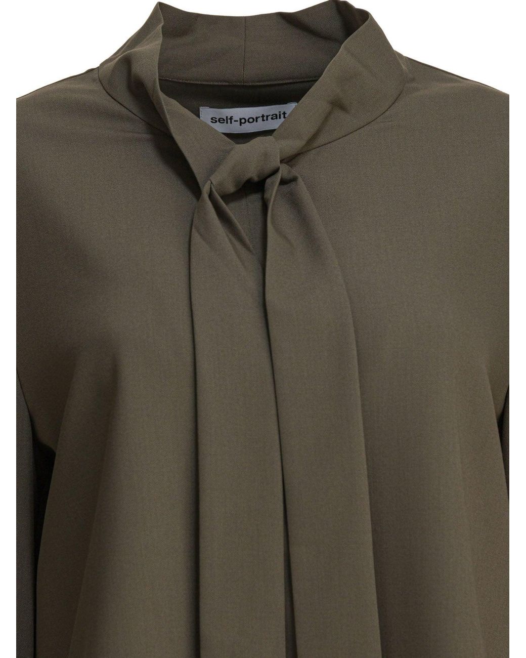 Self-Portrait Green Pussy Bow Blouse