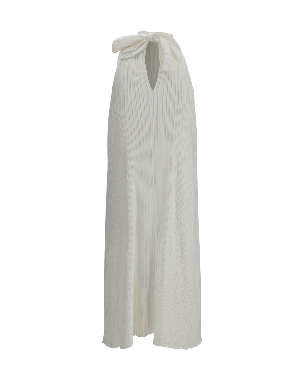 GONGDID DESIGN White Dress Wavy Halter