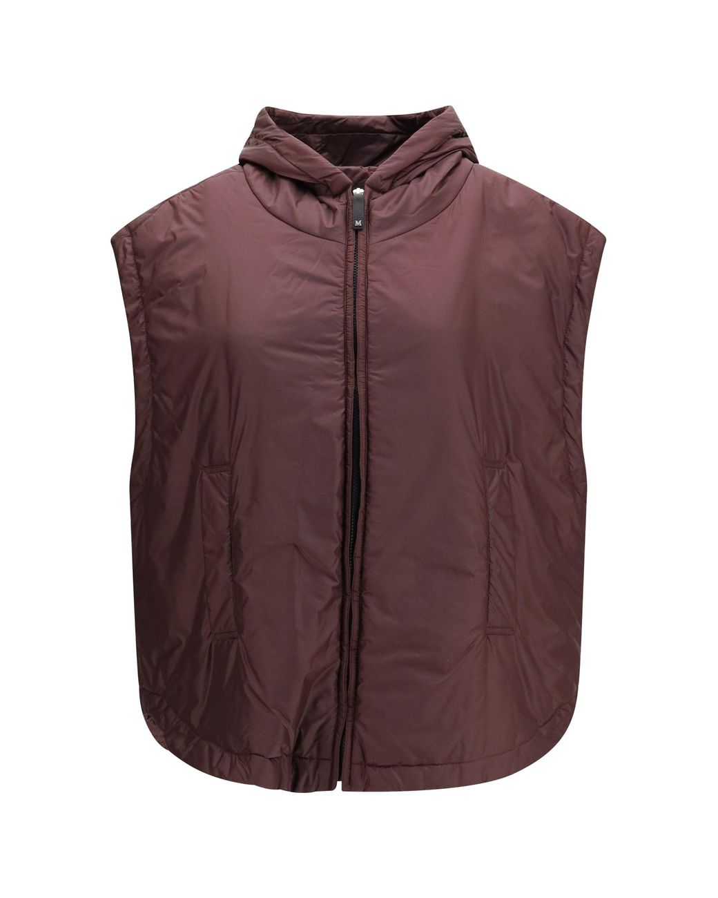 Max Mara Purple Hooded Padded Vest
