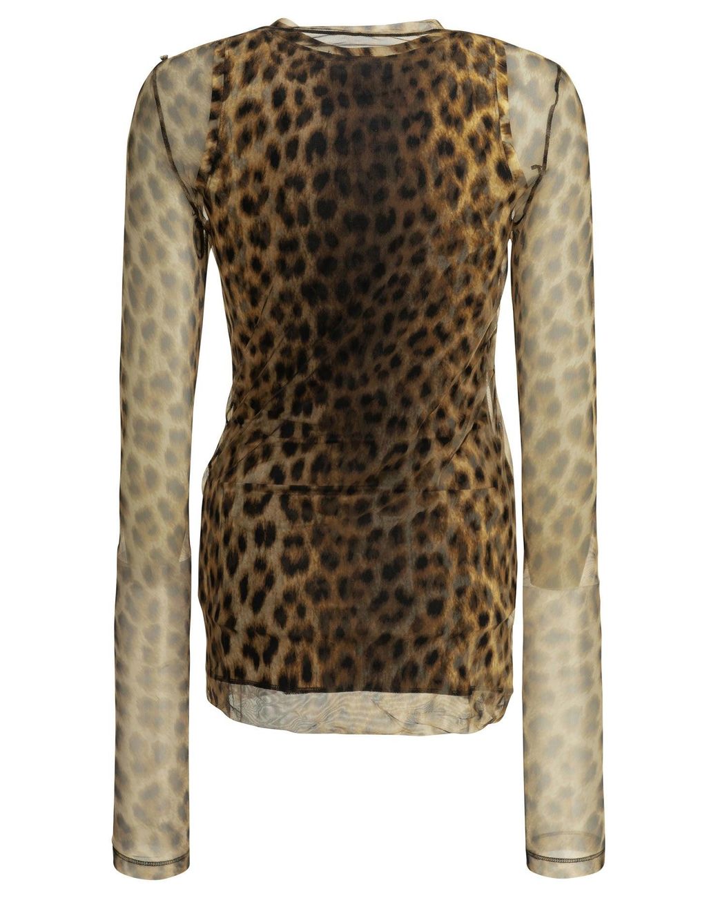 Max Mara Brown Fitted Animalier Top