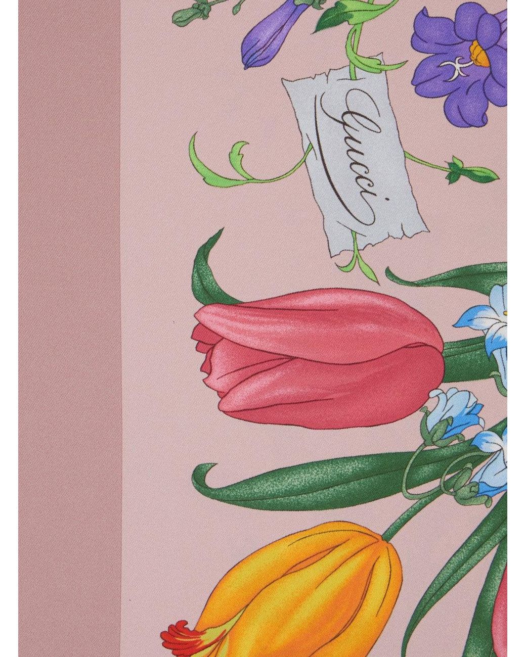 Gucci Pink Silk Twill Carrè