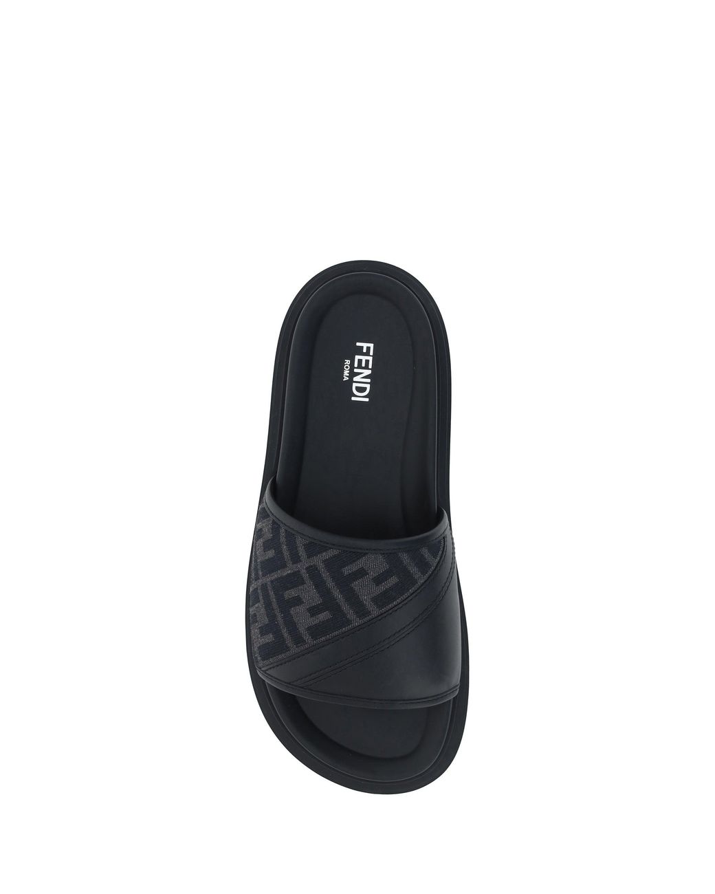 Fendi Blue Slide Diagonal Sandals for men