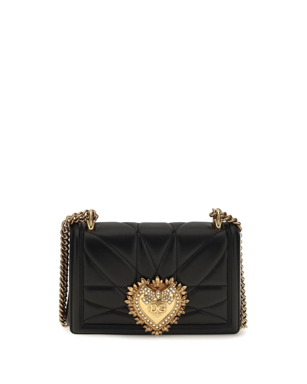 Dolce & Gabbana Black Dolce & Gabbana Medium Devotion Nappa Shoulder Bag