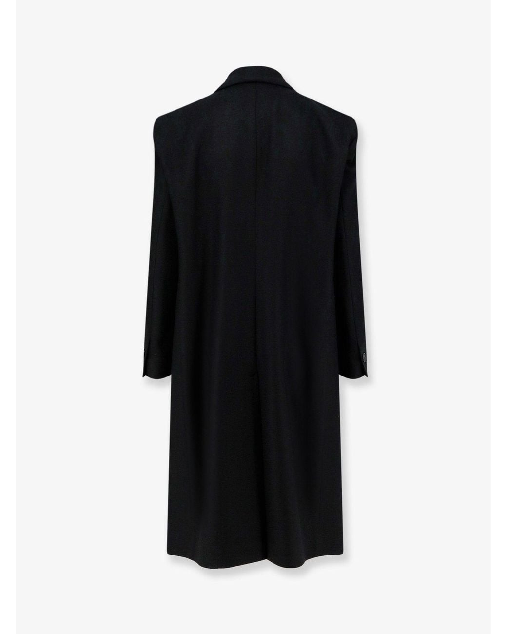 Hevò Black Martinafranca Wool Blend Coat