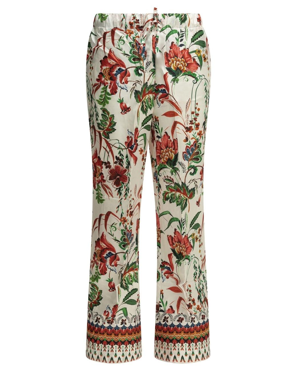 Samantha Sung White Silk Trousers