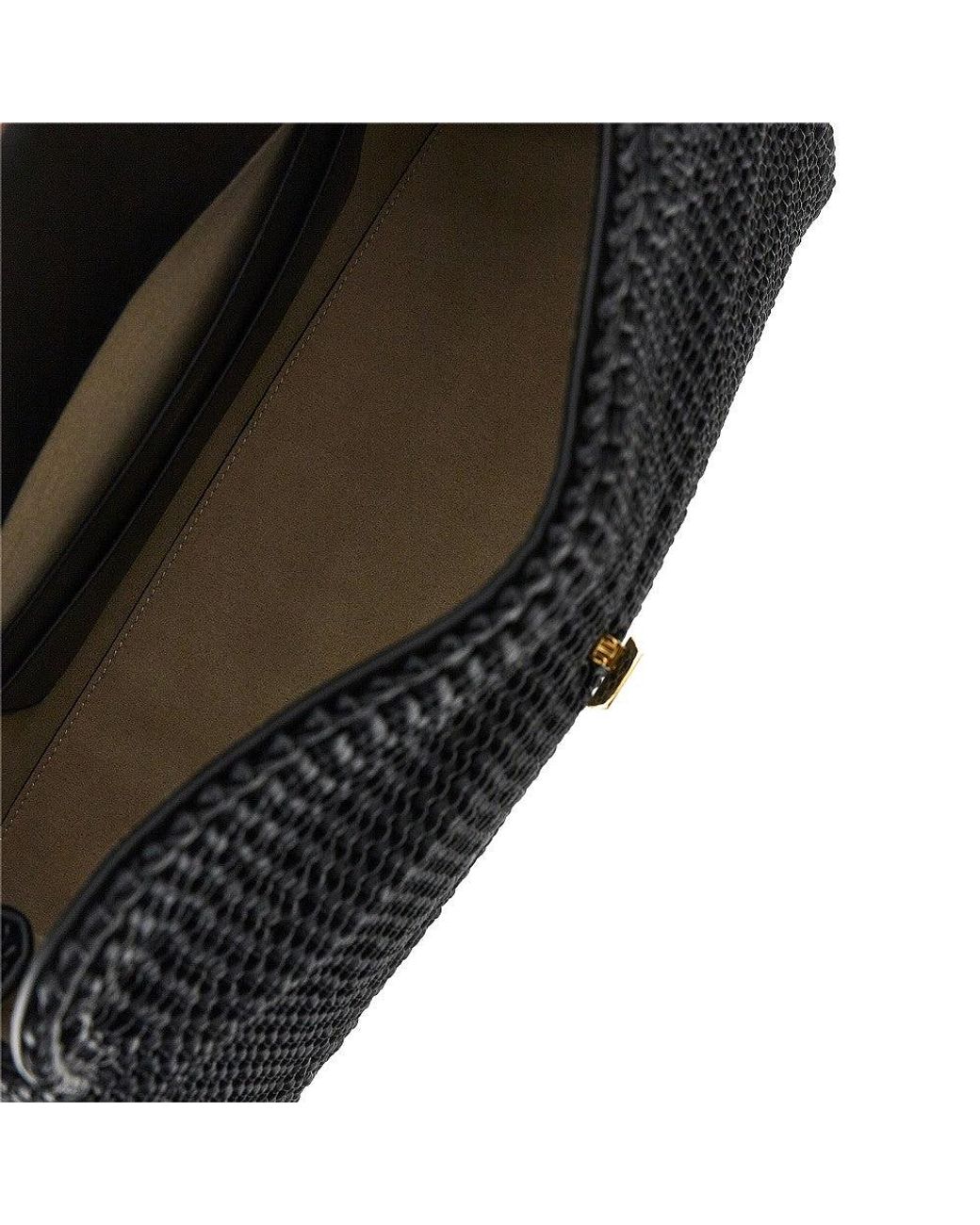 Totême Black T-Lock Woven Leather Bag