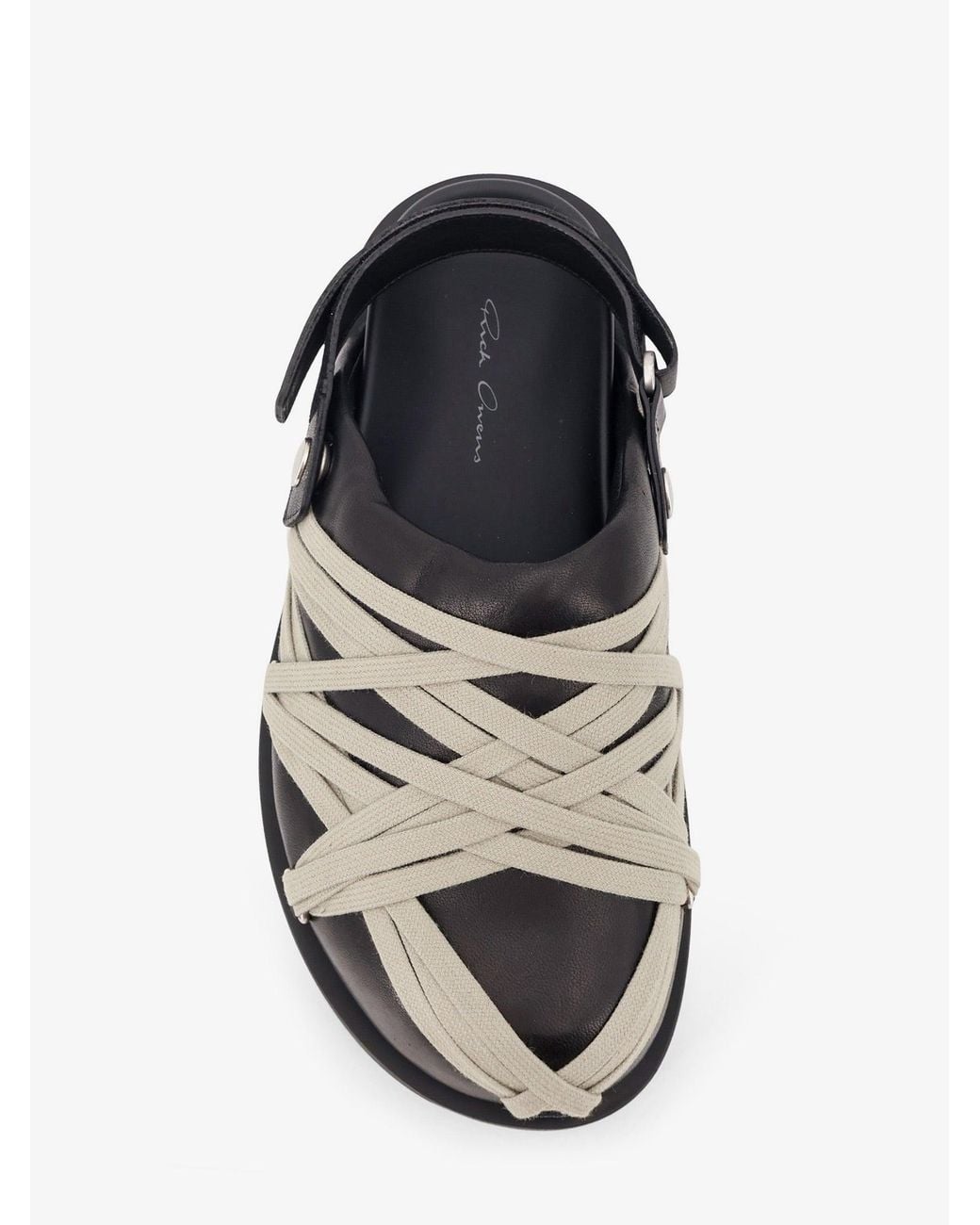 Rick Owens White Padded Megalace Platform Leather Sandals