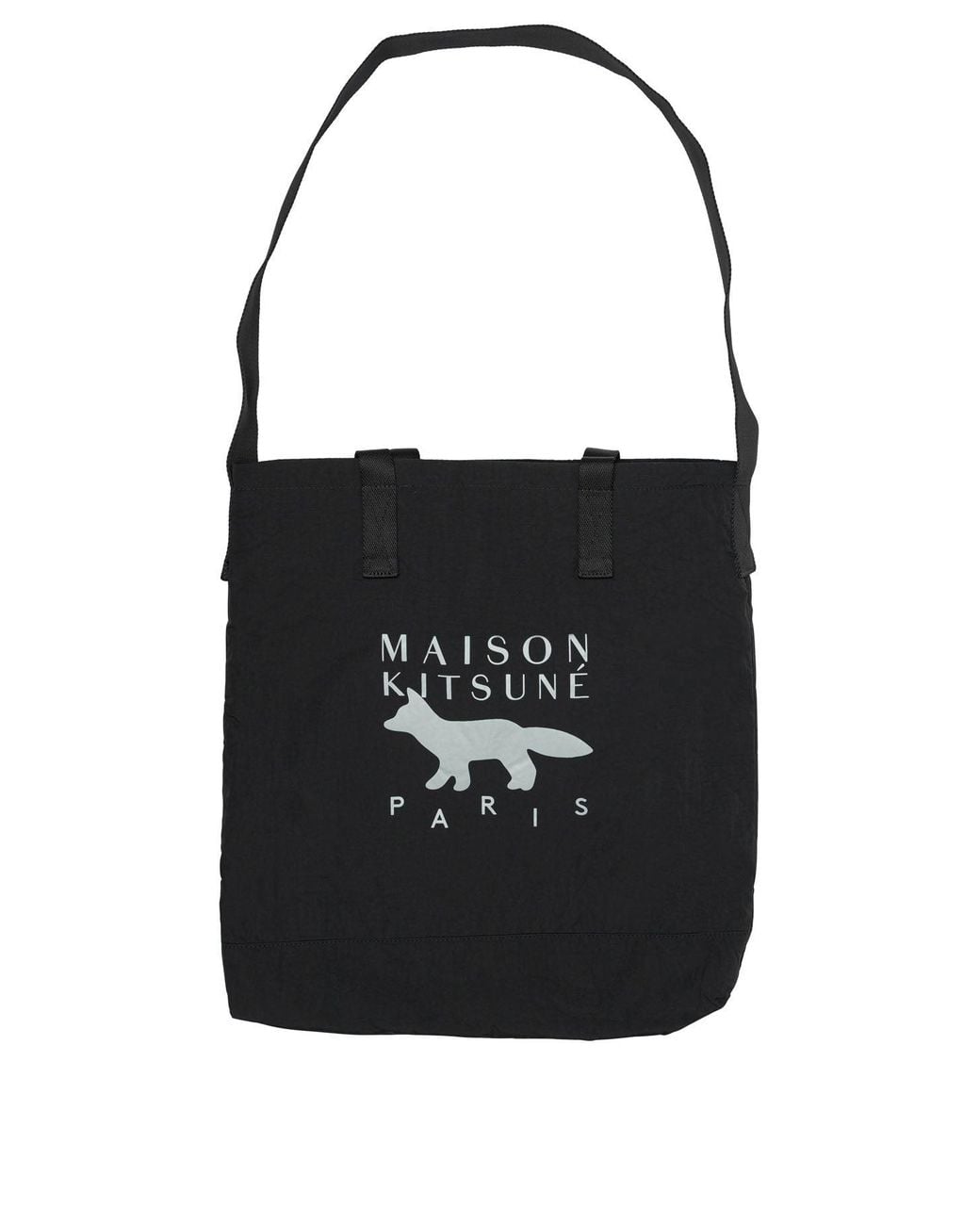 Maison Kitsuné Black Large Logo Shoulder Bag for men