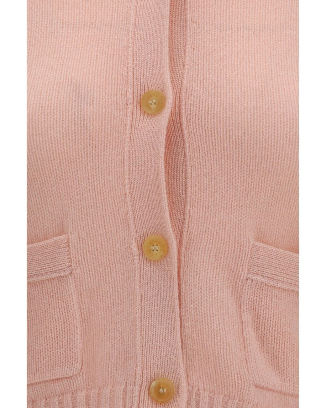 Acne Pink Cashmere V-Neck Cardigan Light Rose