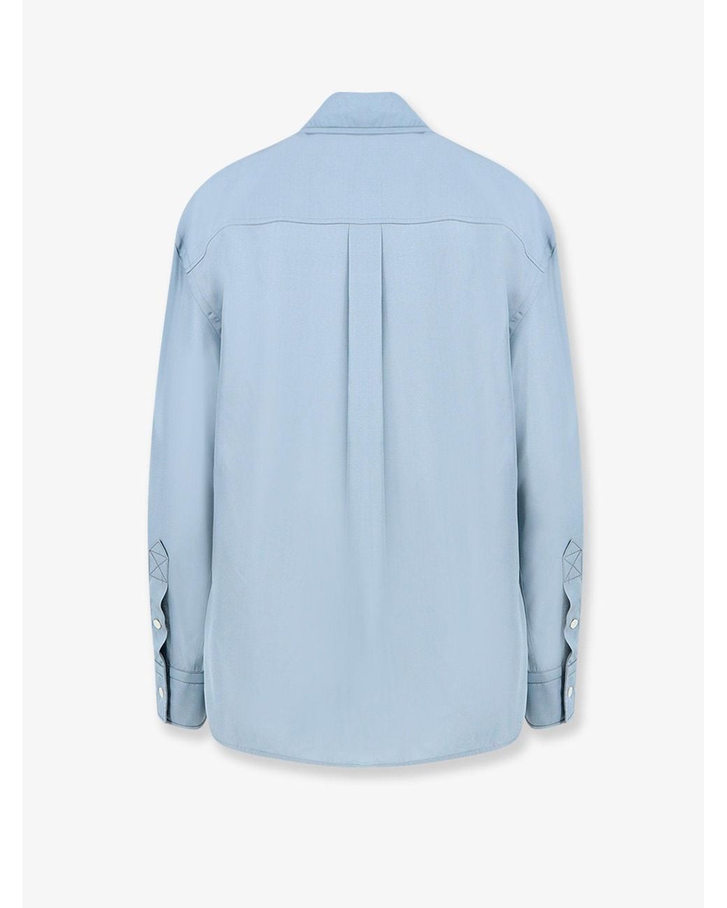 Bottega Veneta Blue Parachute Viscose And Silk Blend Shirt