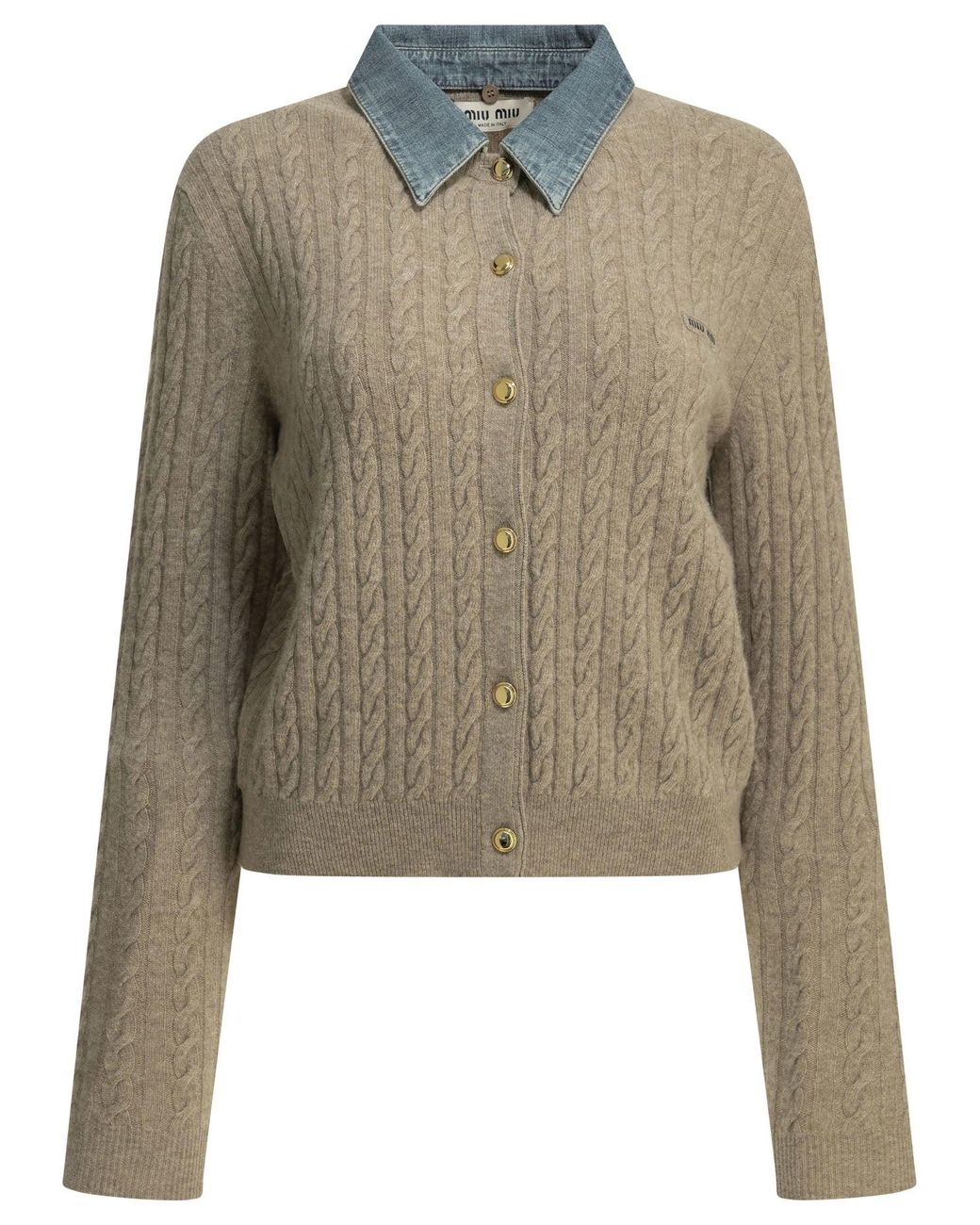 Miu Miu Natural Logo Polo Sweater