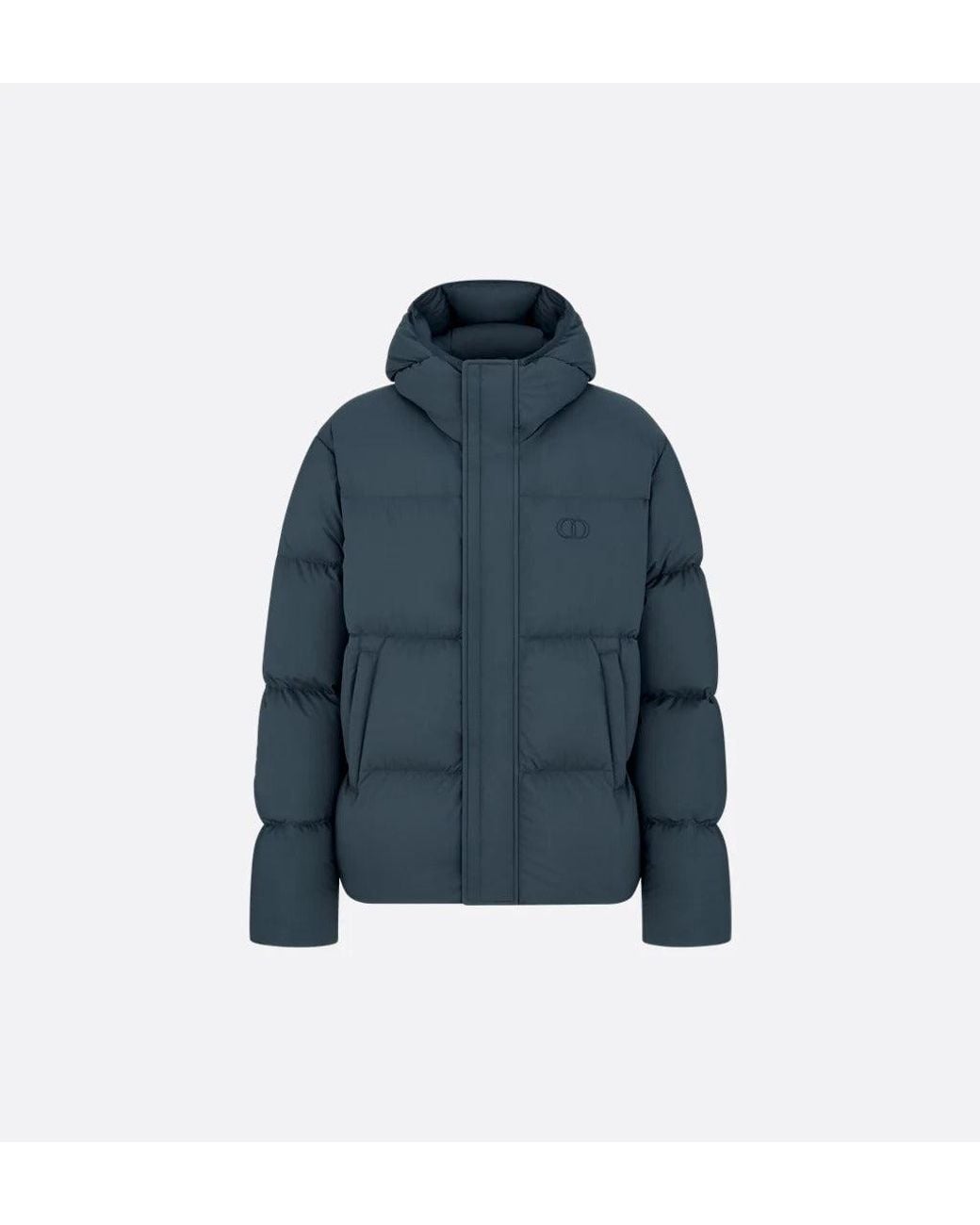 Dior Blue "Cd Icon" Quilted Hooded Down Jacket