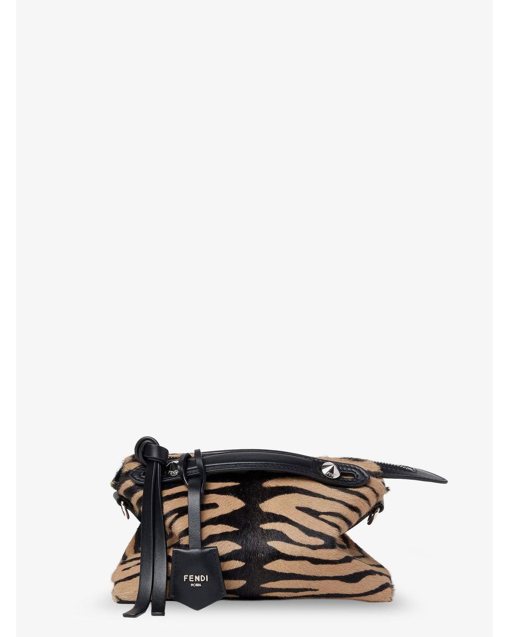 Fendi White Boston Handbag With Tiger Print