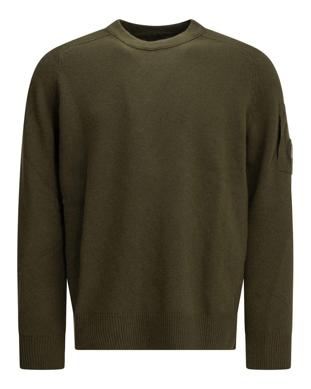 C P Company Green Lens Crew-Neck Sweater for men