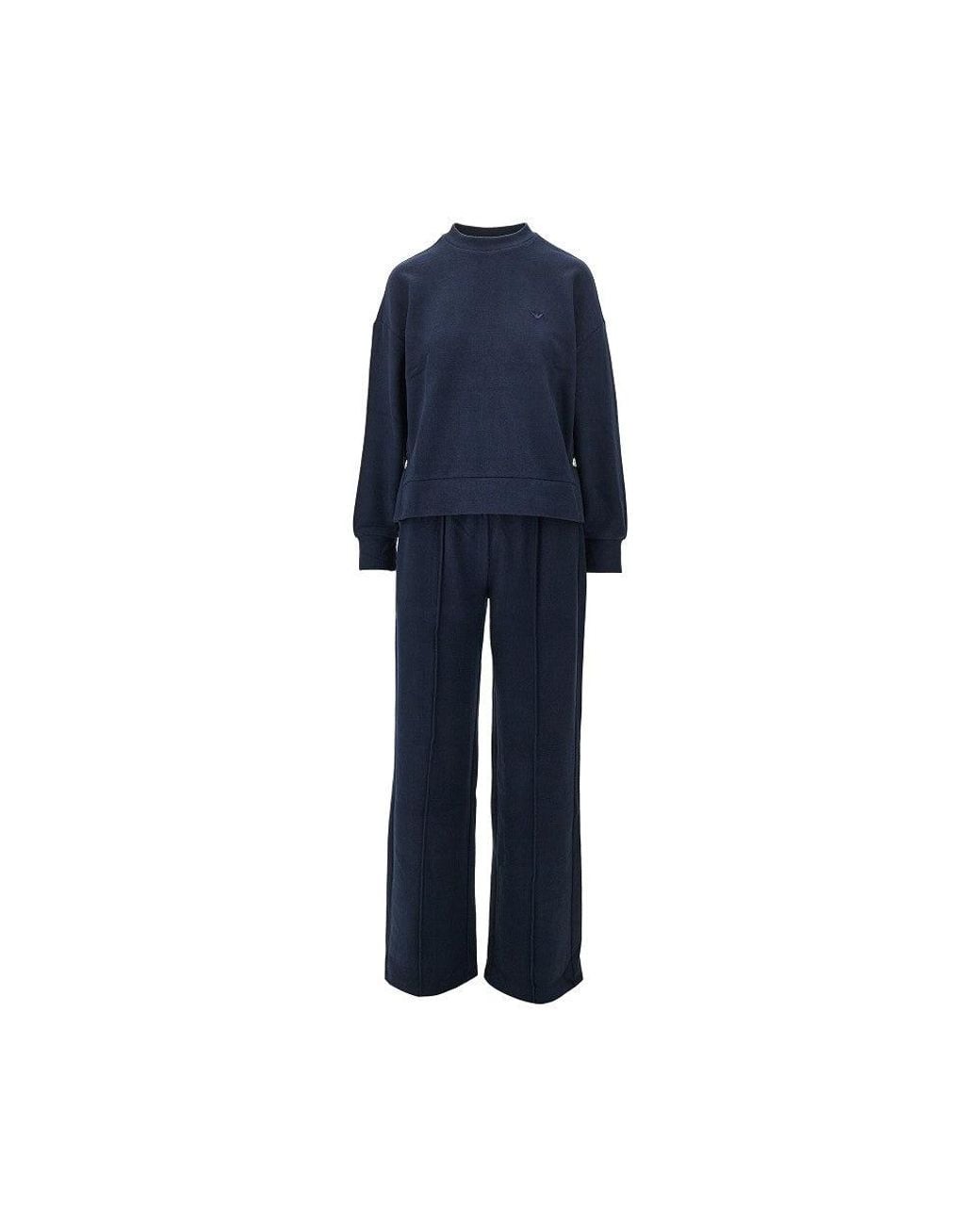 EA BODYWEAR Blue Cotton-Blend Two-Piece Set