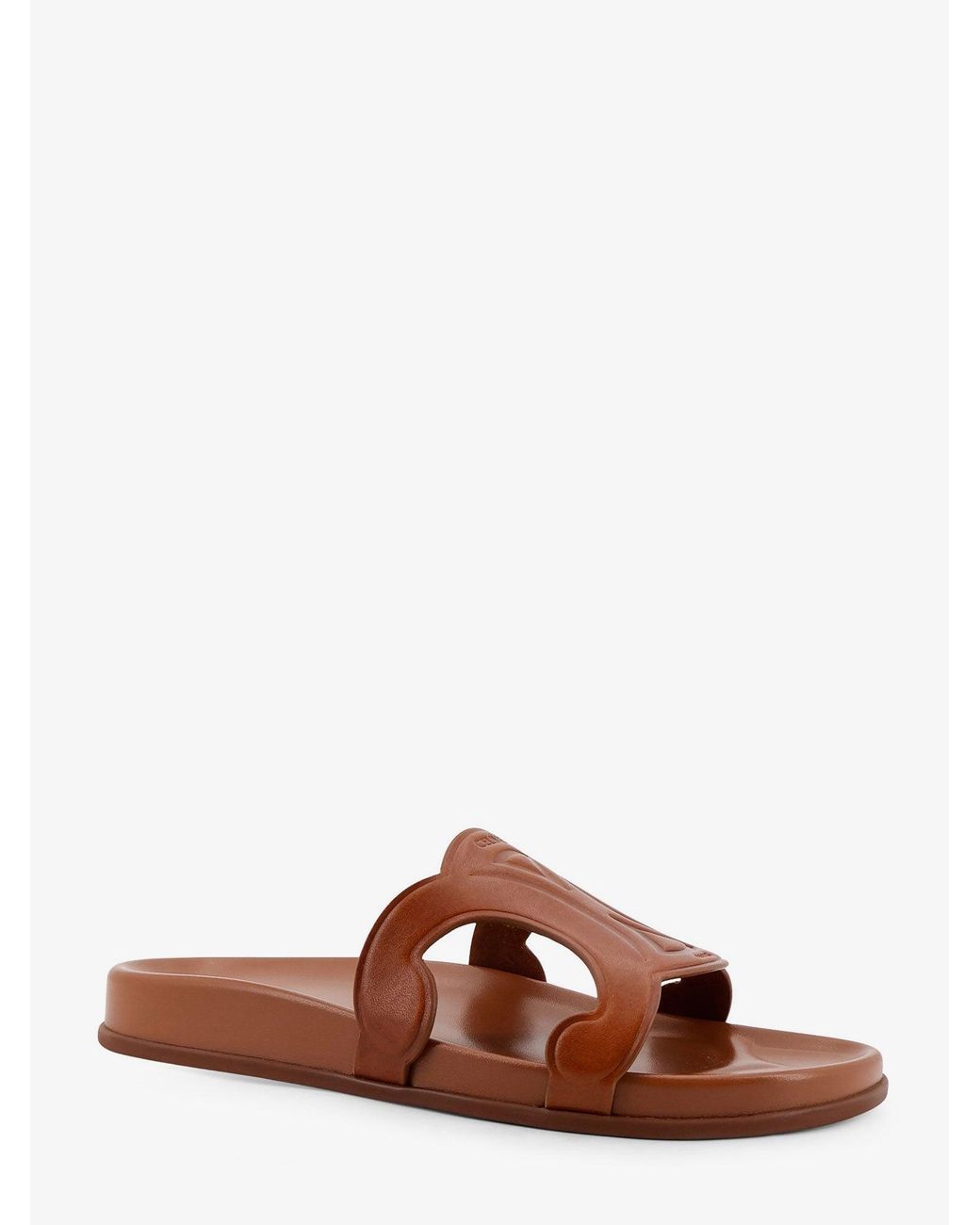 Céline Brown Triomphe Leather Sandals