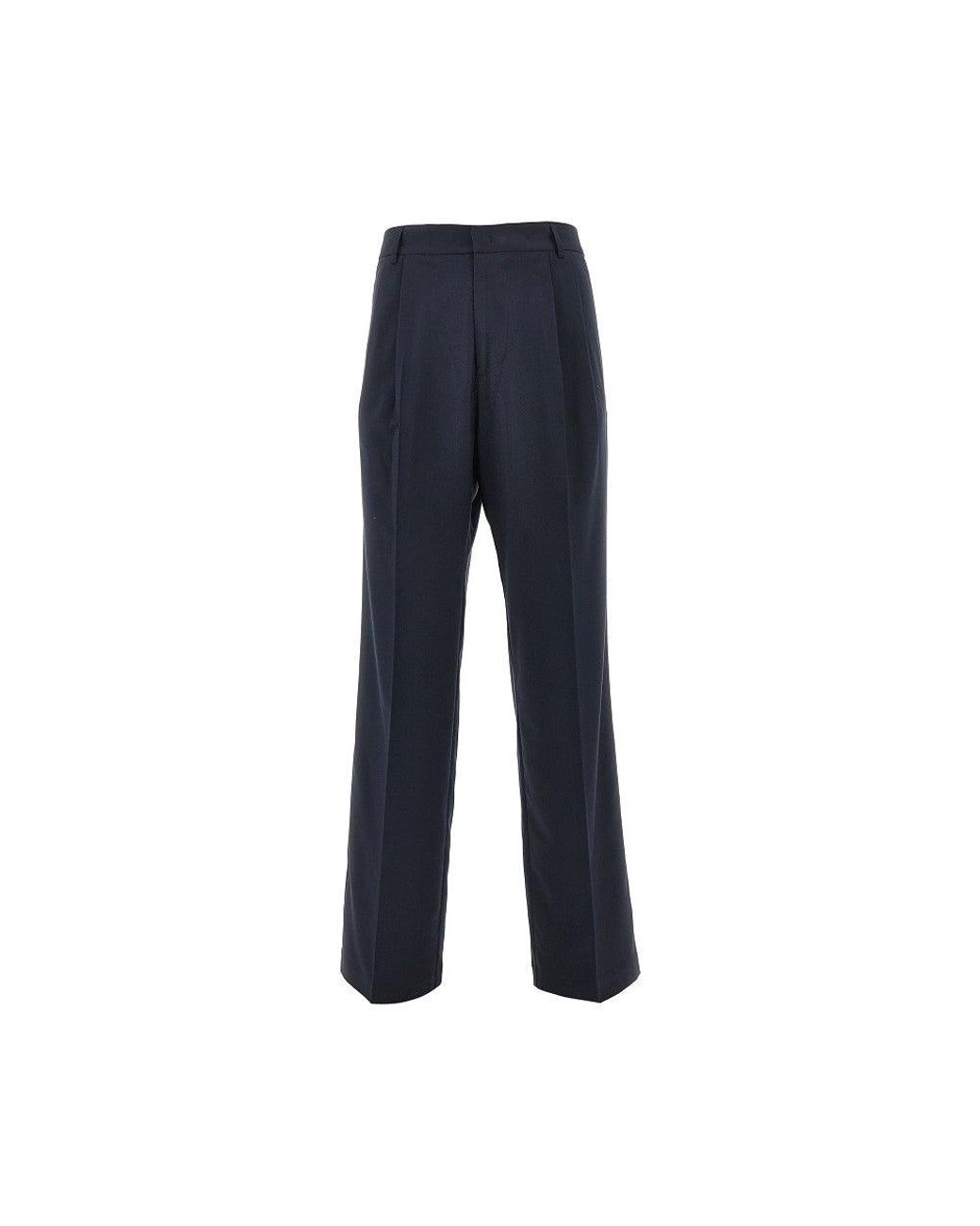 C.9.3 Blue Viscose-Blend Pants With Darts for men