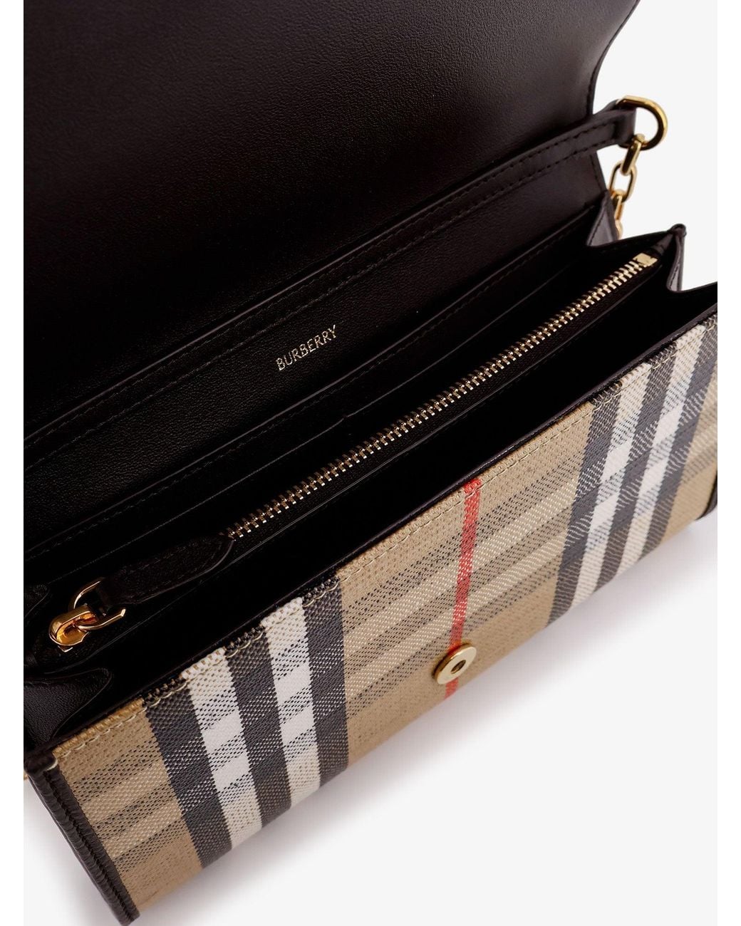 Burberry White Waxed Canvas Shoulder Bag With Check Motif