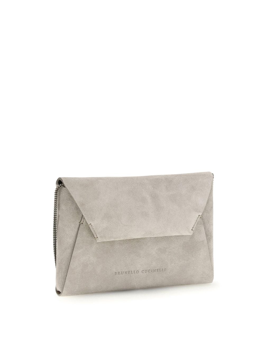 Brunello Cucinelli Gray Bc Duo Suede Clutch Bag