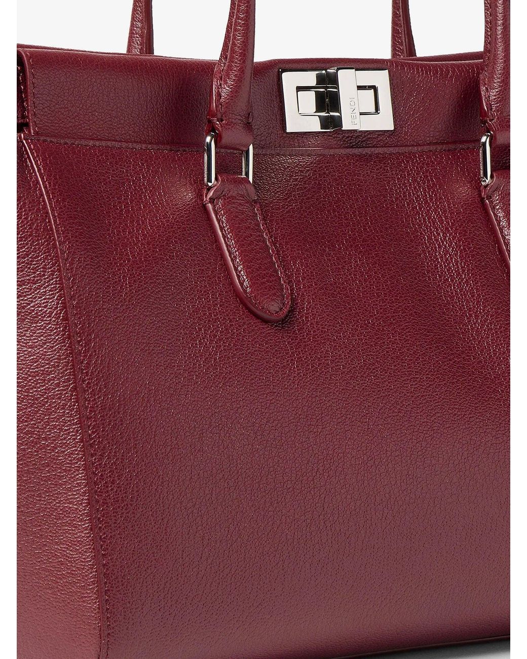 Fendi Purple Peekaboo Leather Shoulder Bag