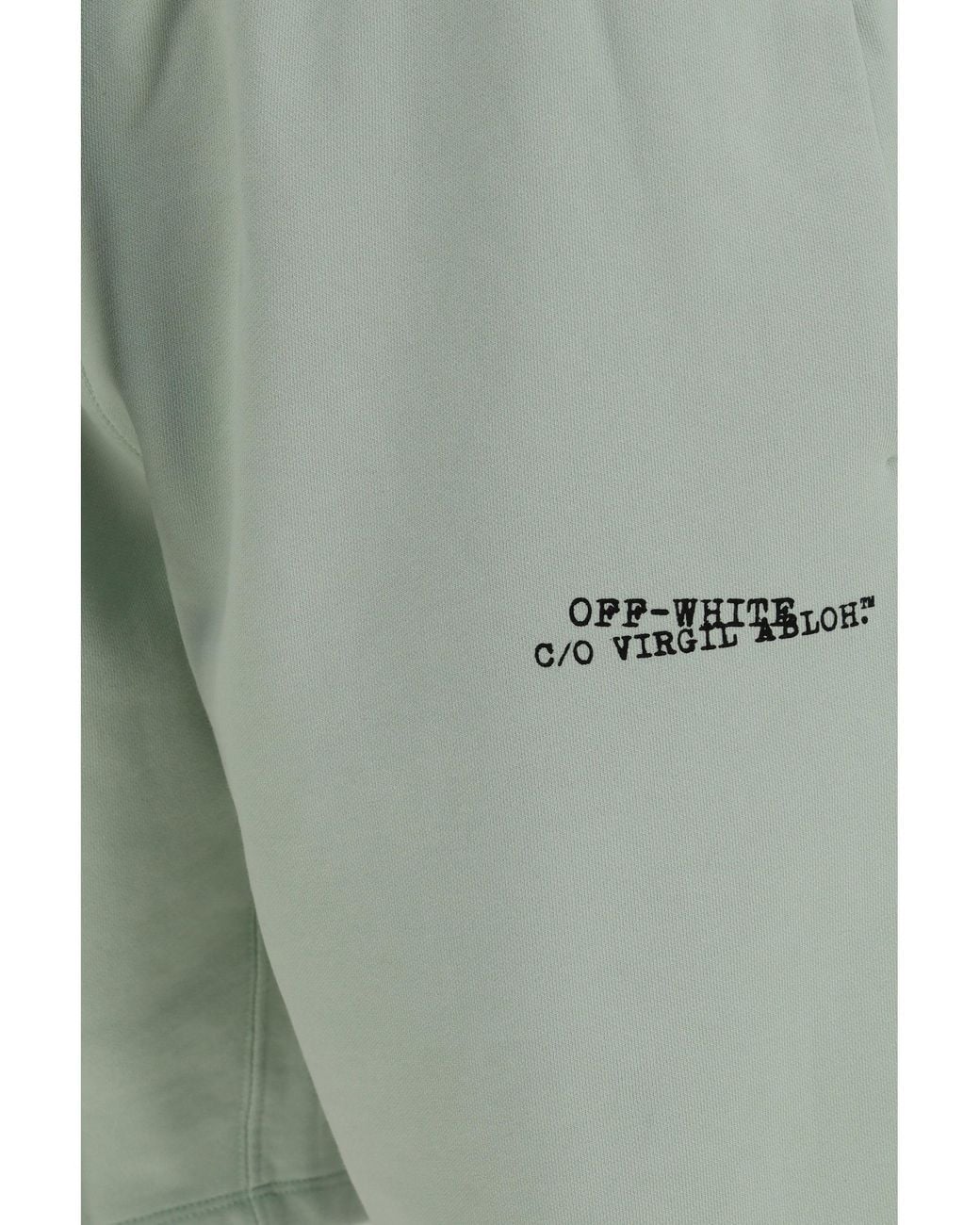 Off-White c/o Virgil Abloh Green Type Machine Arrow Skate Sweat Shorts With Front Logo for men