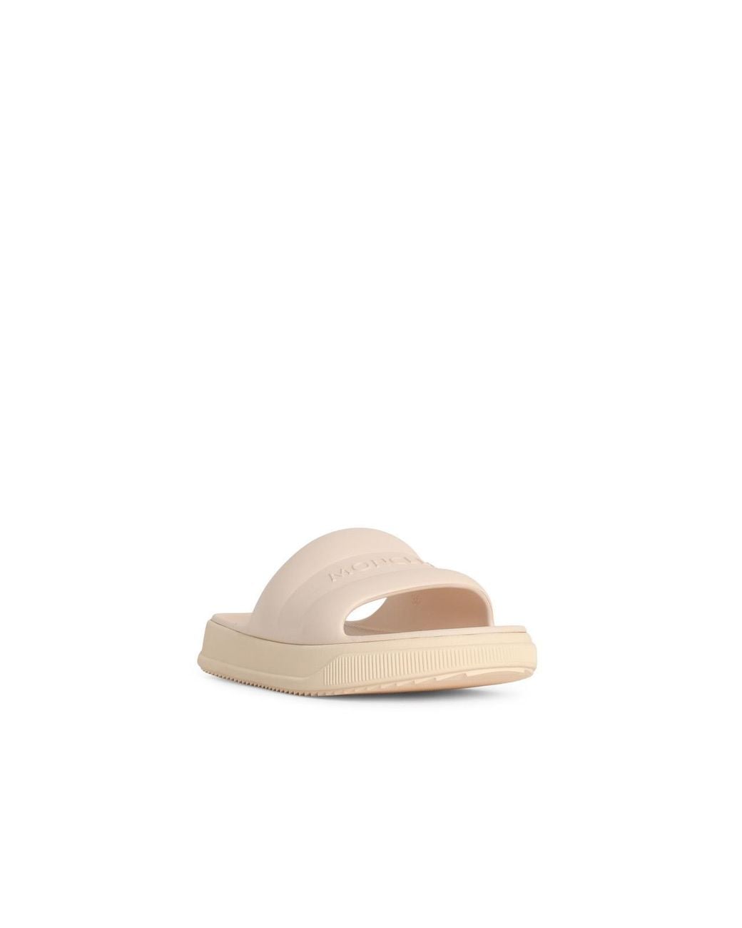 Moncler White Altive' Ivory Rubber Slides