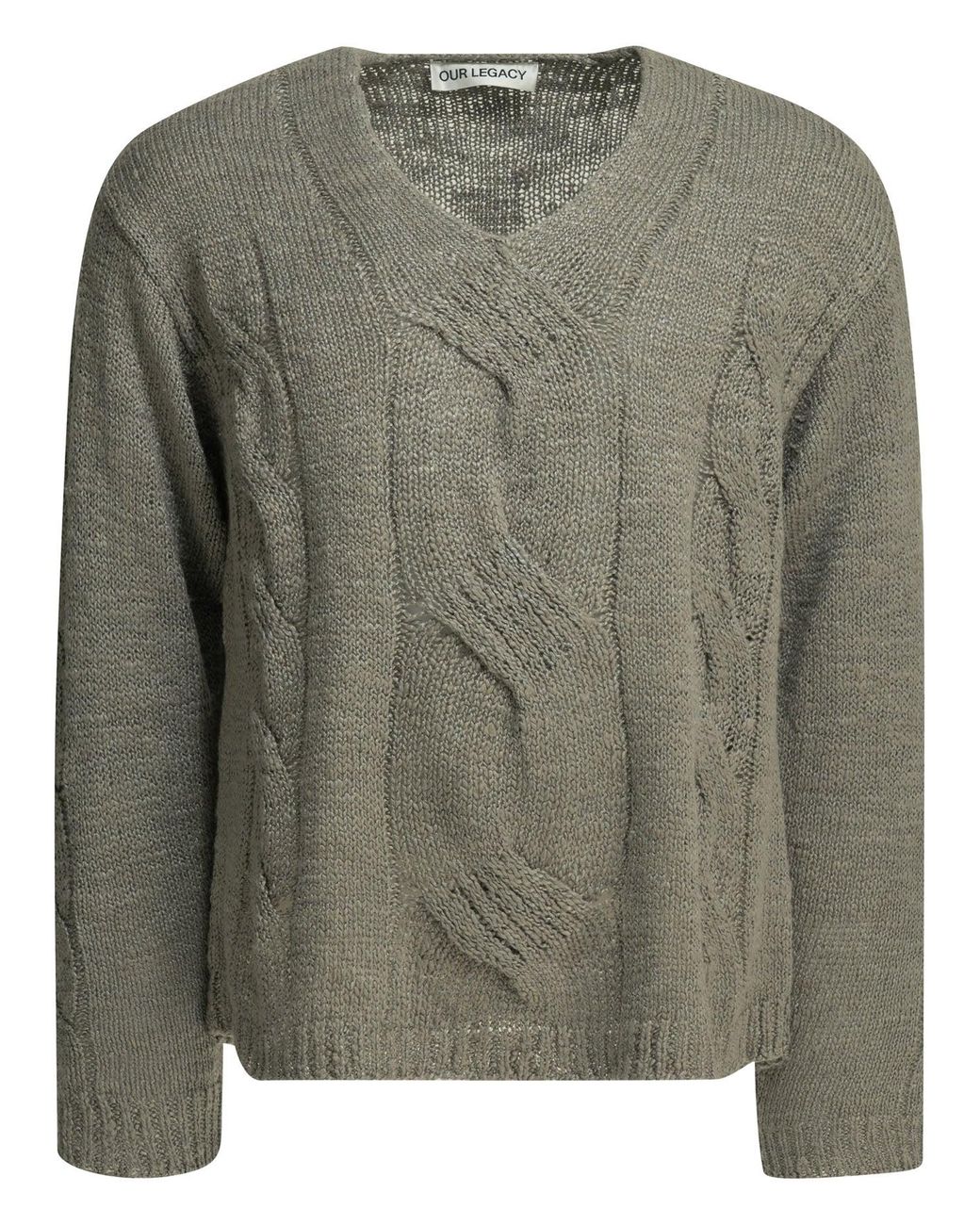 Our Legacy Green V-Neck Hemp Silk Sweater