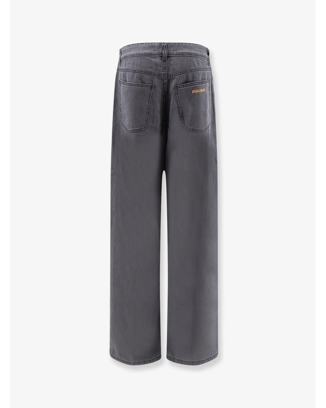 Miu Miu Gray Light Denim Trousers
