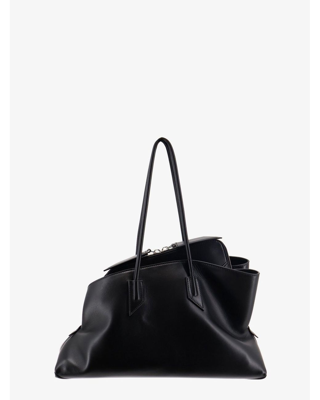 The Attico Black La Passeggiata Medium Leather Shoulder Bag