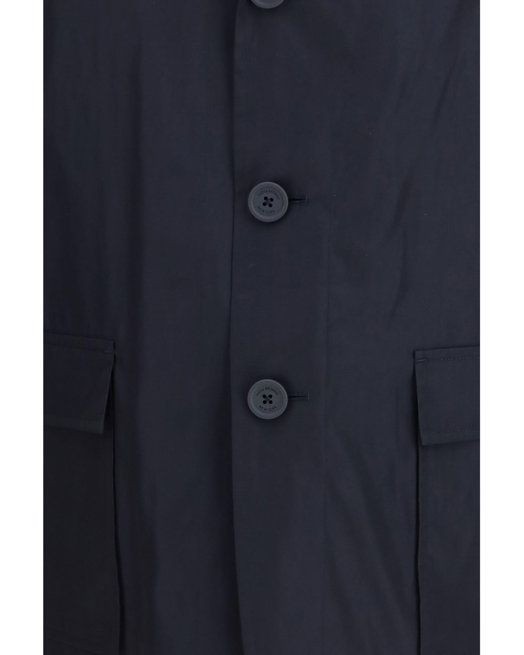 Thom Browne Blue Packable Logo Print Jacket for men