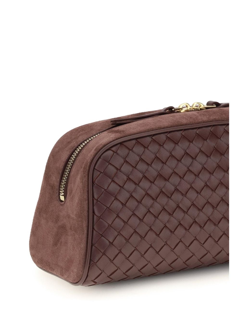 Bottega Veneta Brown Large Nodo Pouch Deep Mahogany