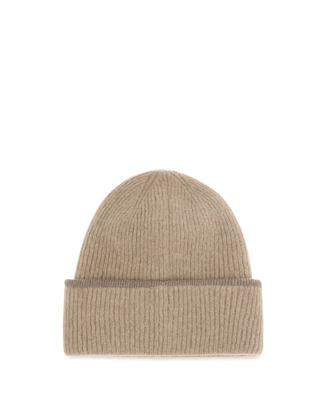 Jacquemus Natural Gros Grain Ribbed Beanie