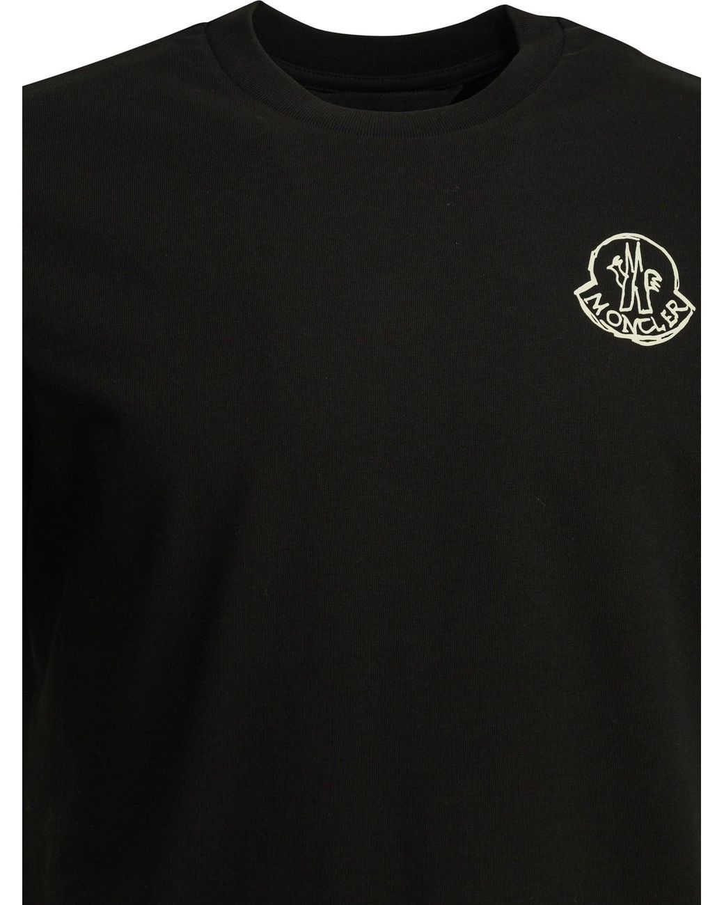 Moncler Black Crewneck T-Shirt for men
