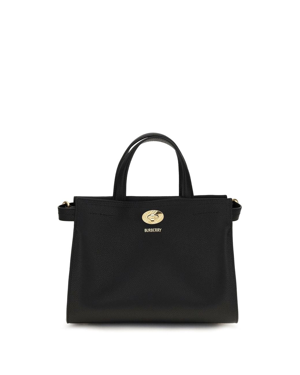 Burberry Black Mini Cotswolds Check Top Handle Bag