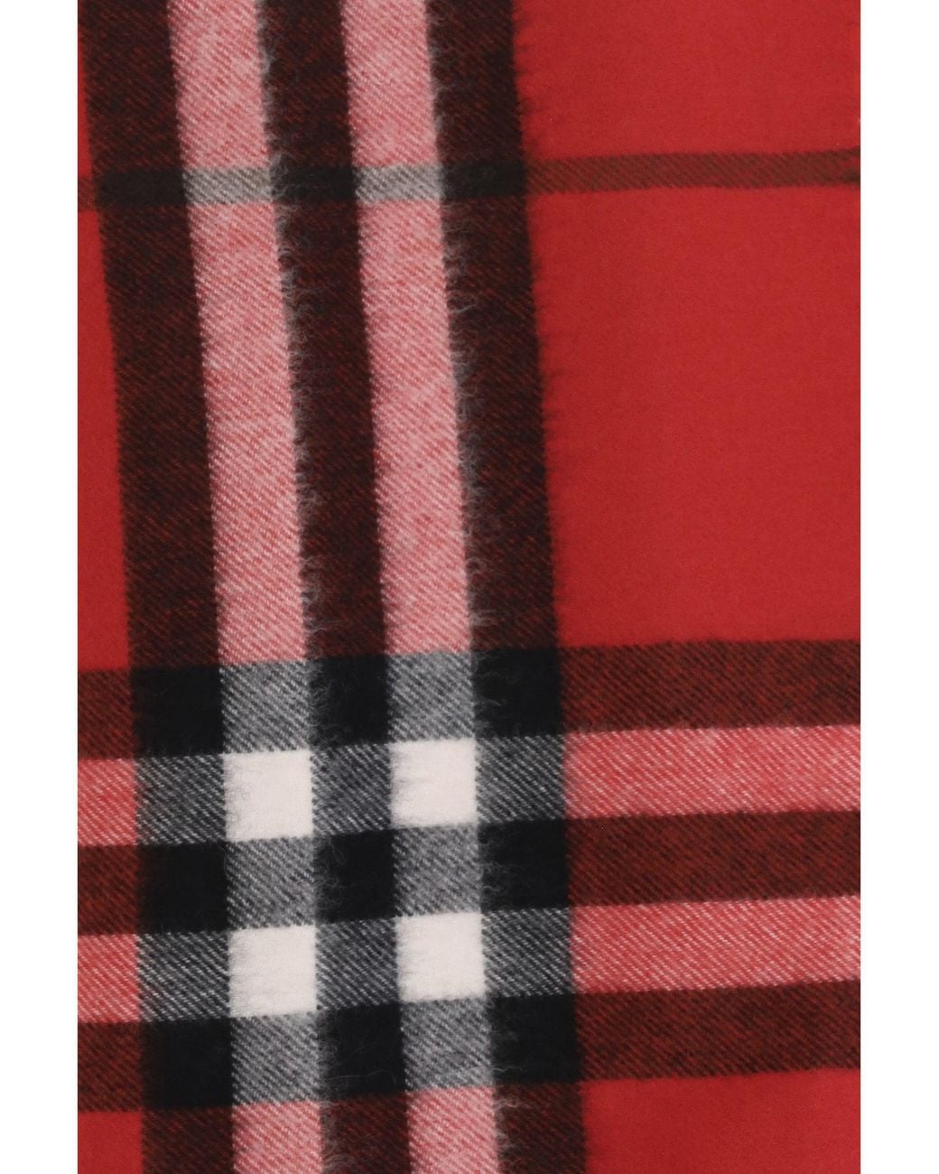 Burberry Red Check Cashmere Scarf