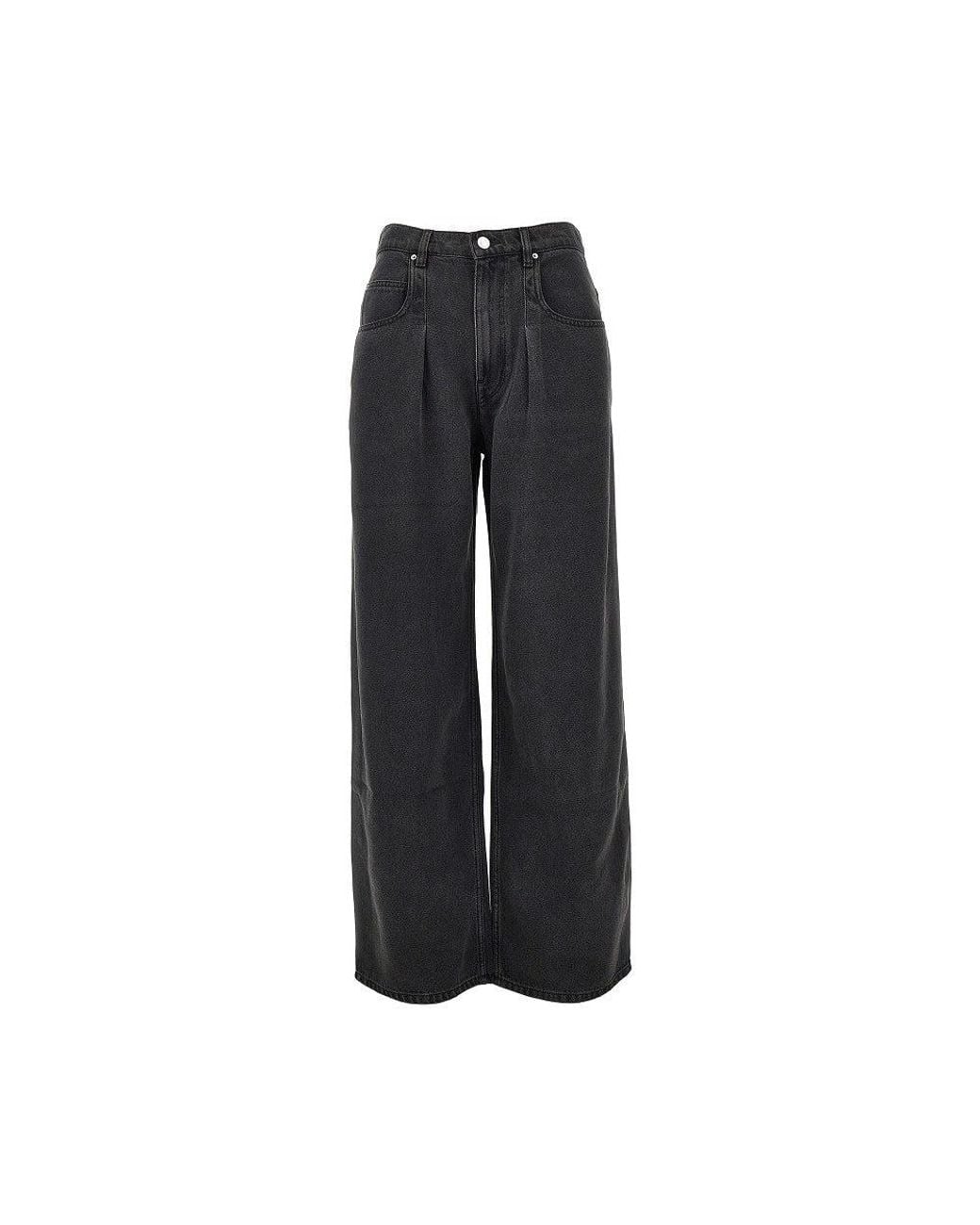 Isabel Marant Black Wide-Leg Denim Pants