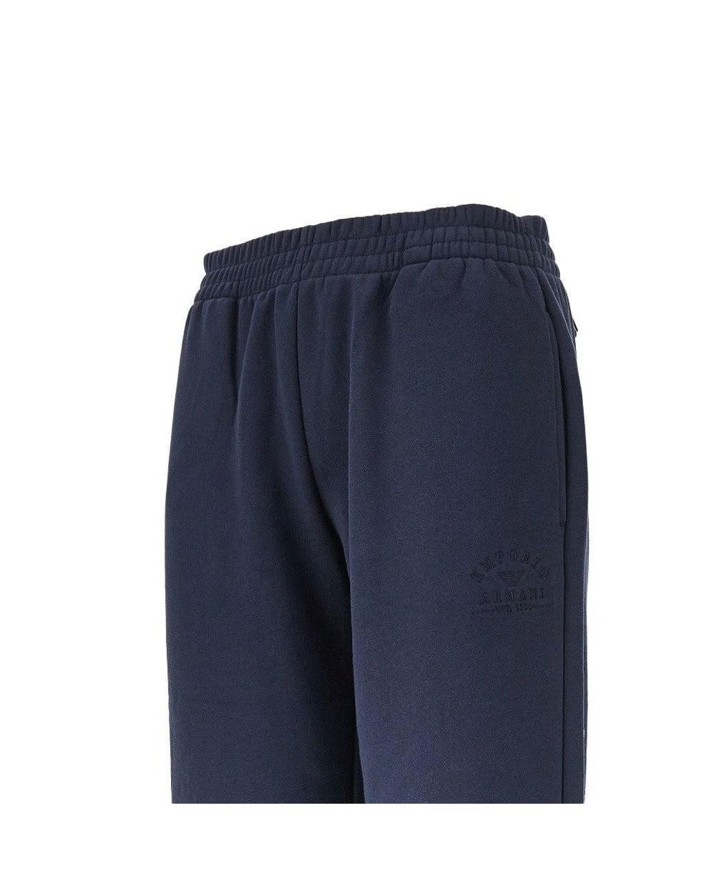 EA BODYWEAR Blue Logo Embroidery Sweatpants