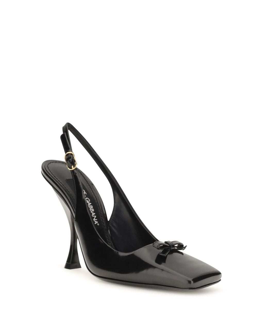 Dolce & Gabbana Black Dolce & Gabbana Leather Slingback Pumps